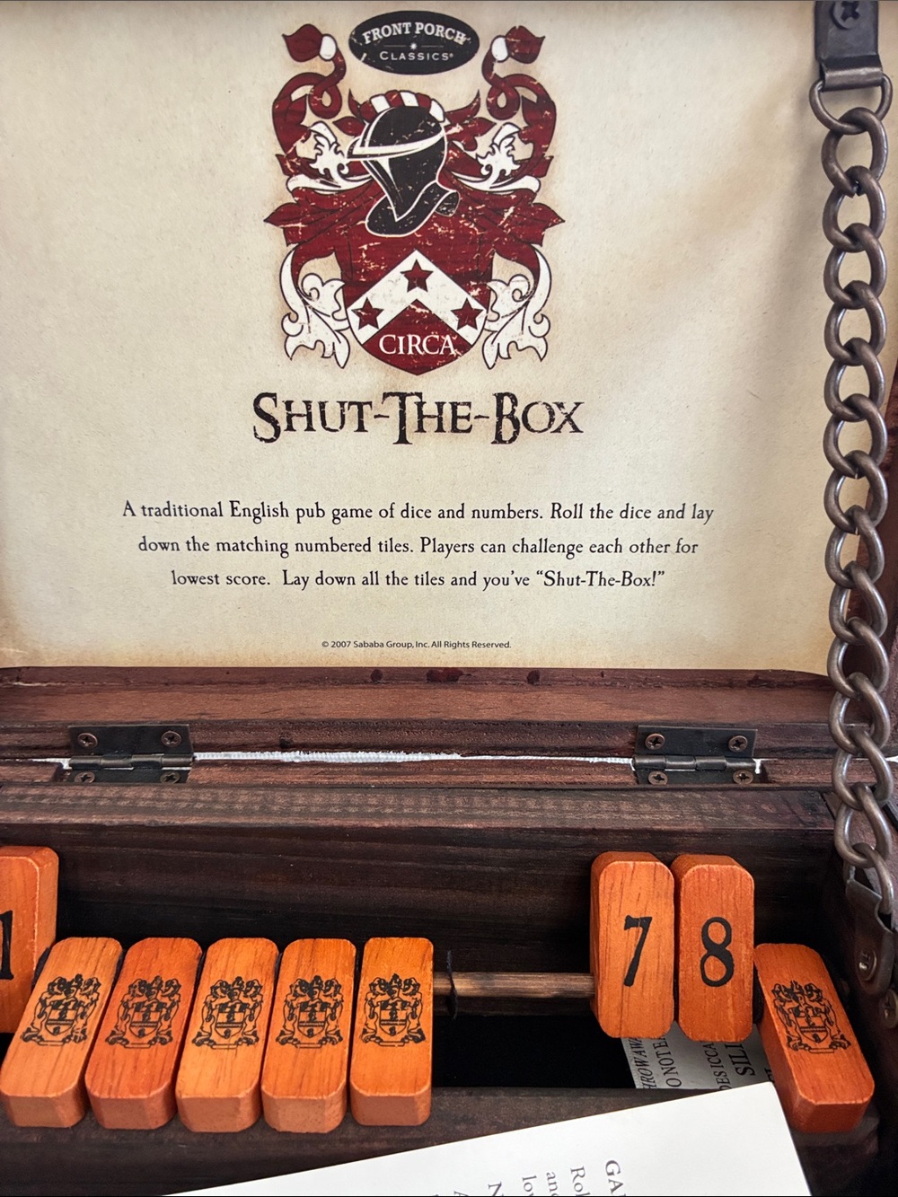 Shut-The-Box Wooden Game – Orange